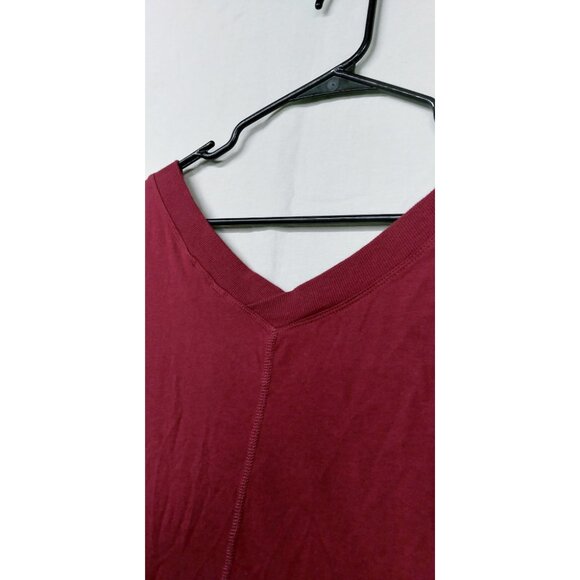 NWT Joy Lab Women's Medium Cranberry Boxy Fit V-Neck Long Sleeve Top Crop Shirt - Picture 5 of 13